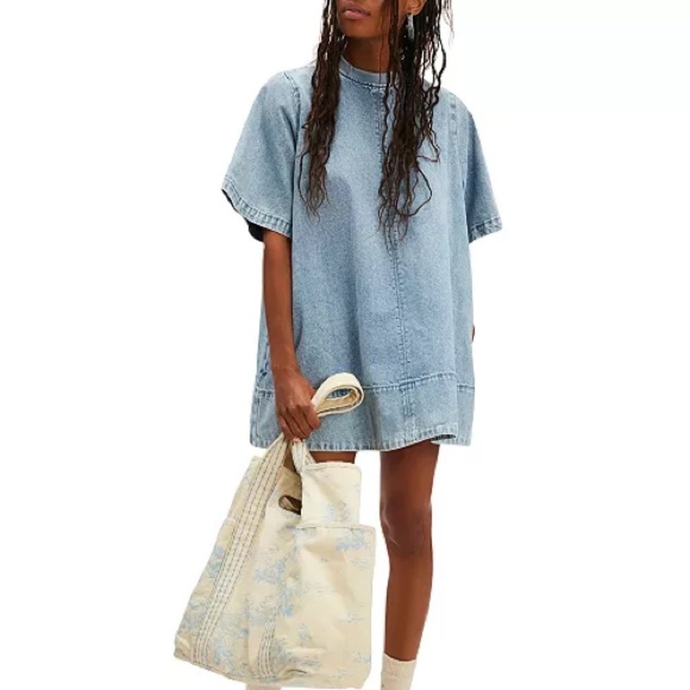 Free People Women's Denim Harlow Mini Dress